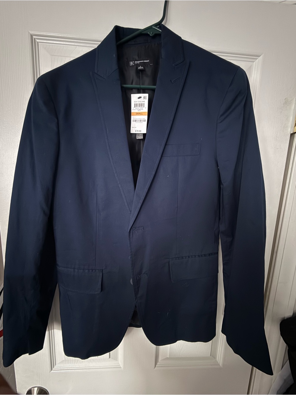 INC Navy Men's Blazer - Single-Breasted Notch Lapel